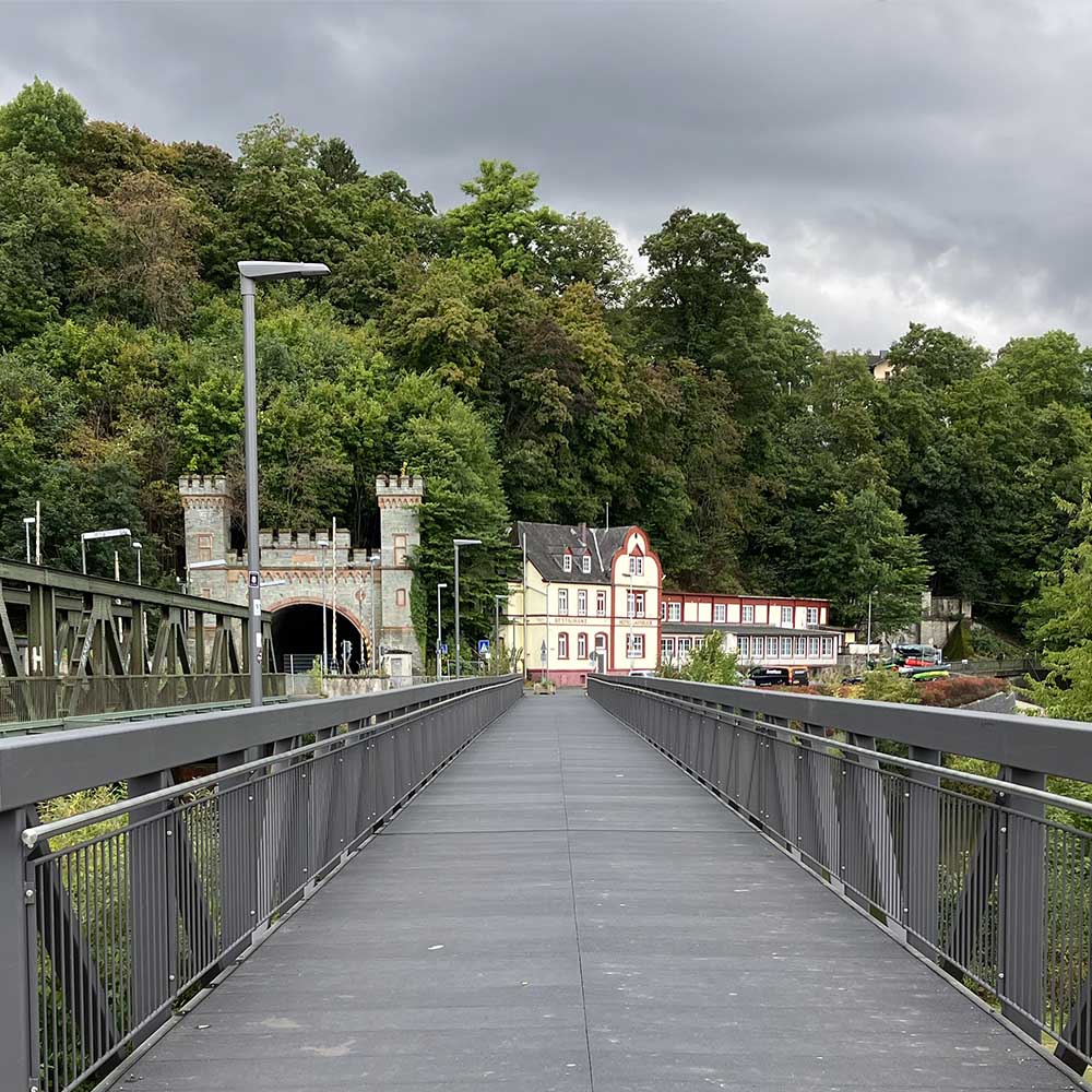 FRP Bridge Decking Planks on an incline thanks to assembly method